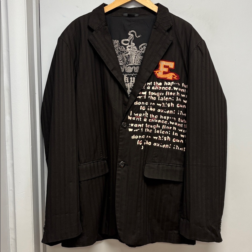 FRANKY MAX | Embroidered Graphic Statement Jacket – Black (2XL)